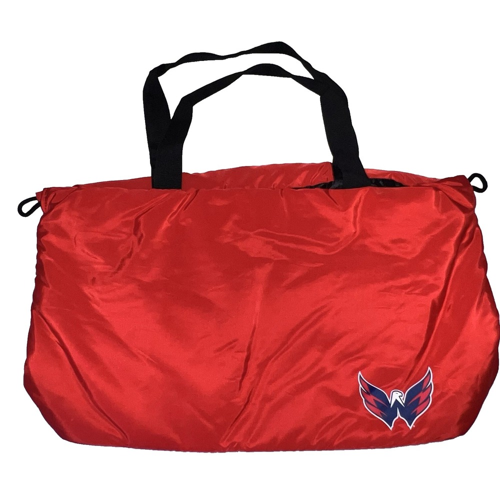 EUC Official NHL Capitals Red Large Tote Unique Handles/Cinch Weagle Logo